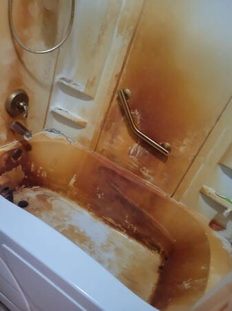 Went from "toss it out" to looking like a brand new shower. Need some help getting ready those shower stains Message us or give us a call at (319)440-5202