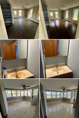 Before and after from a deep clean